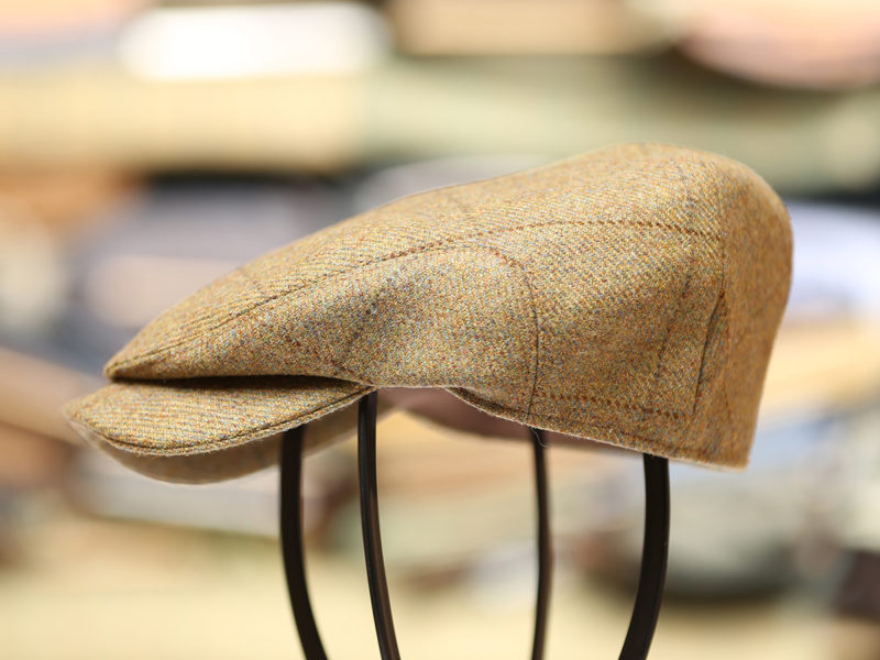 Lawrence & Foster Yorkshire Hand Tailored Tweed Lindsay Ladies Cap Dearn Brown/Red Made in Britain